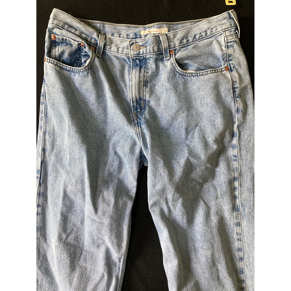 Levis Low Pro Straight Jeans 32 Light Wash Blue Cotton Denim Low Rise Pants